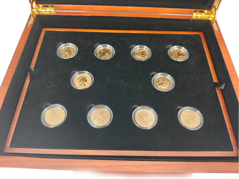10 x 1/4 Oz Queens Beast gouden set