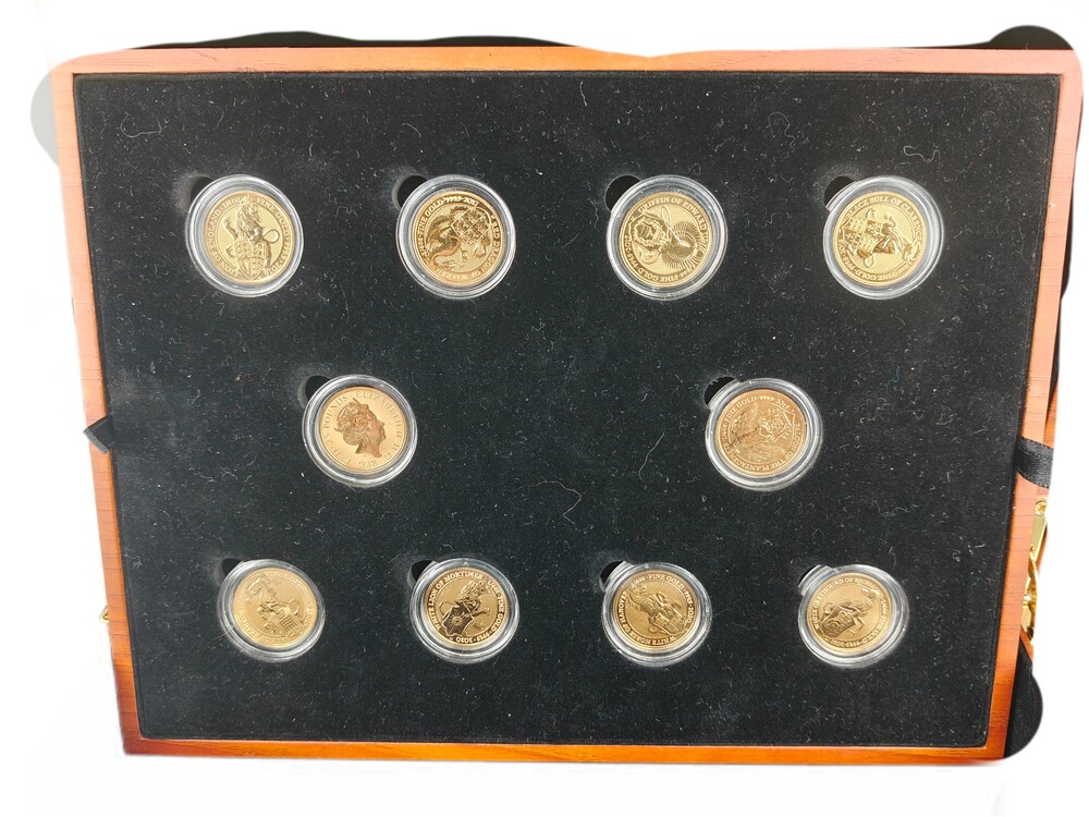 10 x 1/4 Oz Queens Beast gouden set