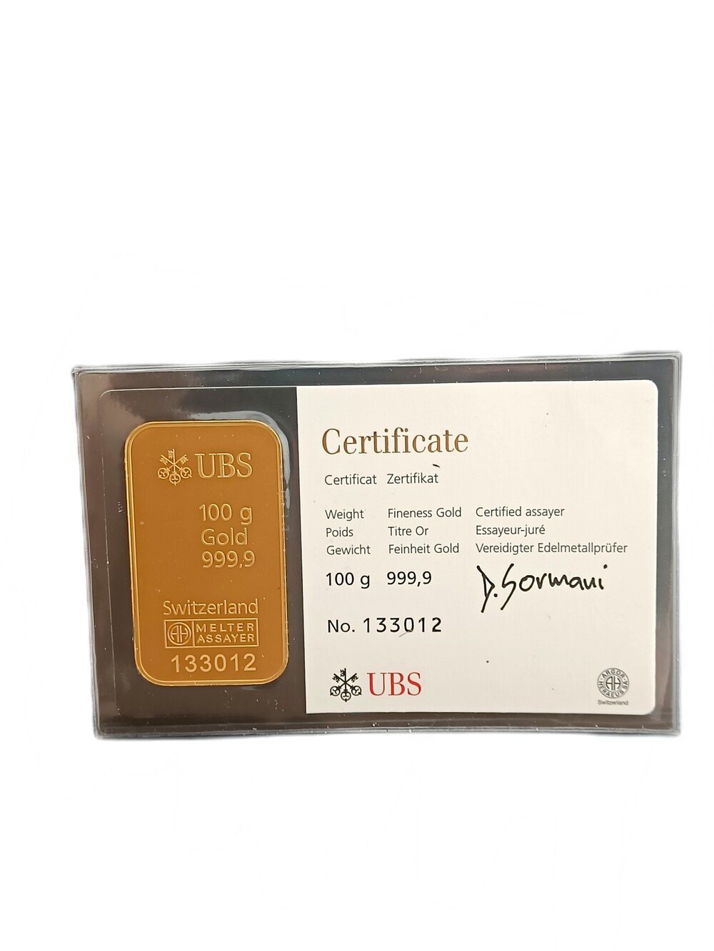 100 Gram goudbaar Argor Heraeus