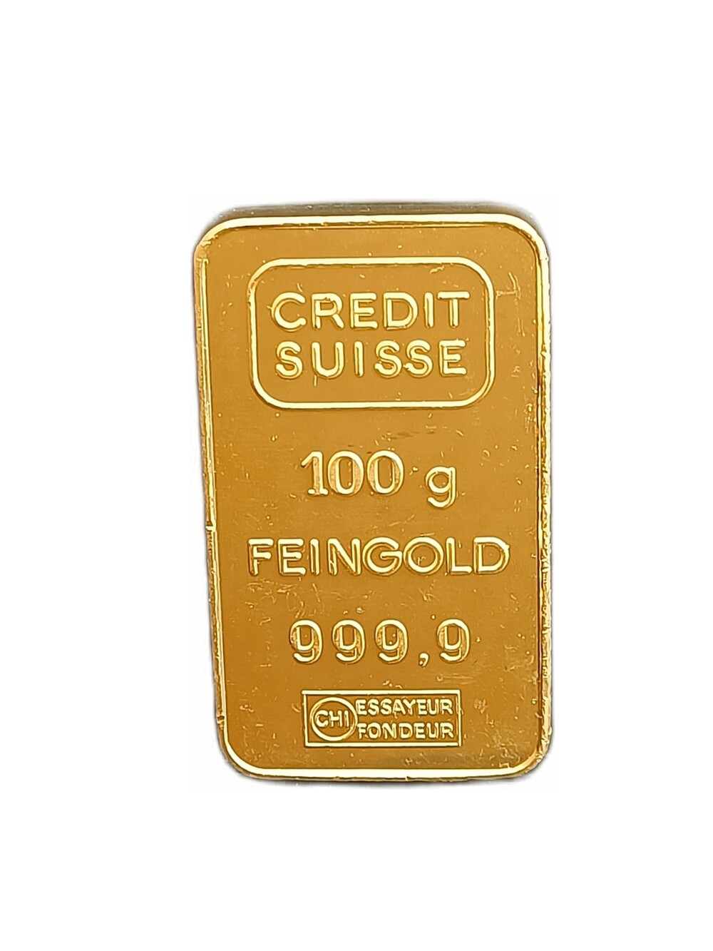 100 Gram goudbaar Credit Suisse