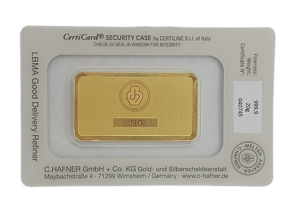 20 Gram goudbaar Hafner