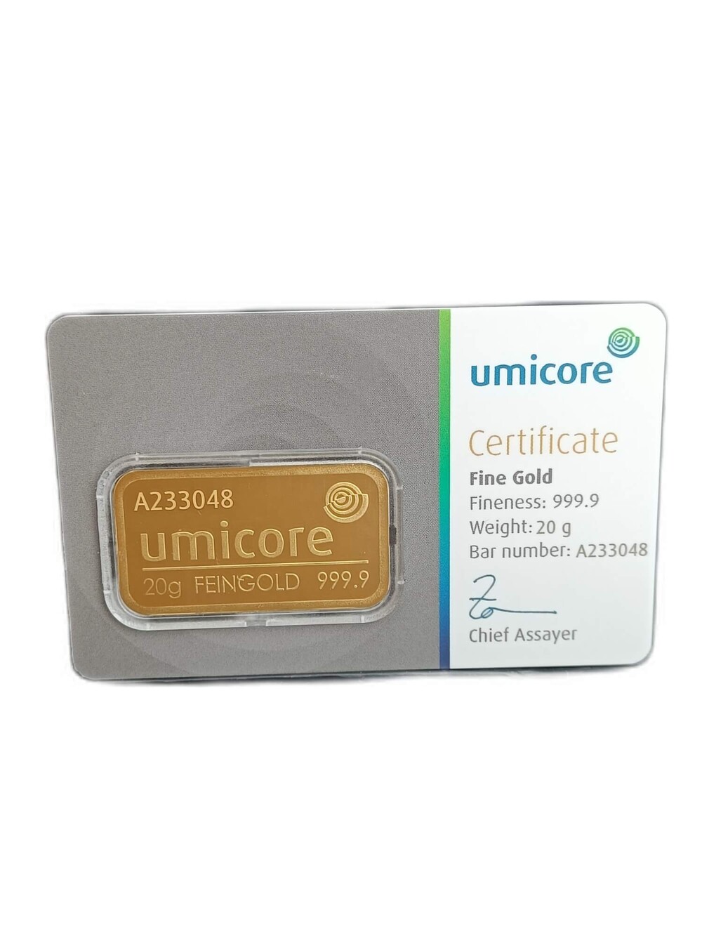 20 Gram goudbaar Umicore
