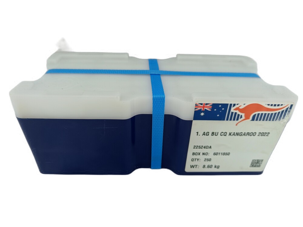 250 x 1 Oz zilveren Kangaroo monsterbox