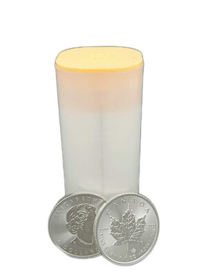 25 x 1 Oz zilveren Maple Leaf