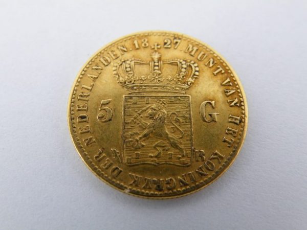 Gouden vijfje Willem 1 1827B