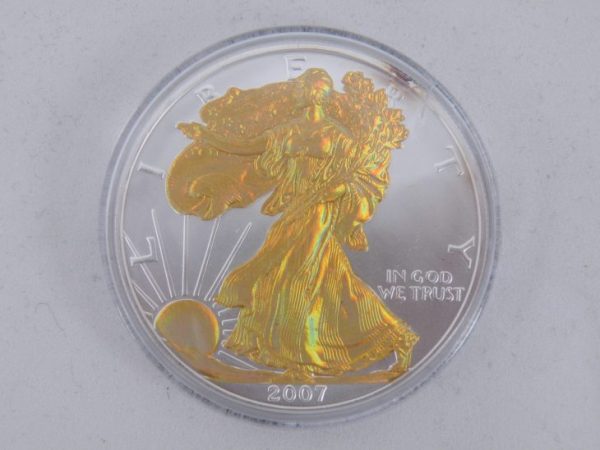 Silver eagle liberty hologram