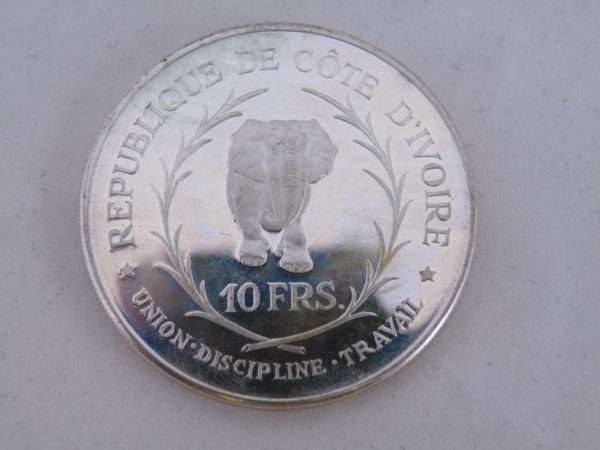 10 francs ivoorkust silver