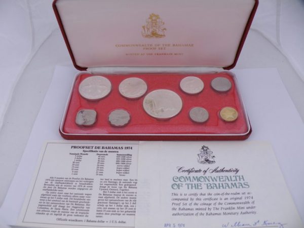 Commonwealth of the Bahamas proof set 1974 zilver