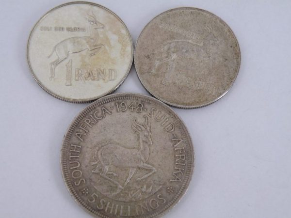 Zuid Afrika zilver set 1 Rand en 5 Shillings