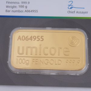 100 gram goudbaar umicore