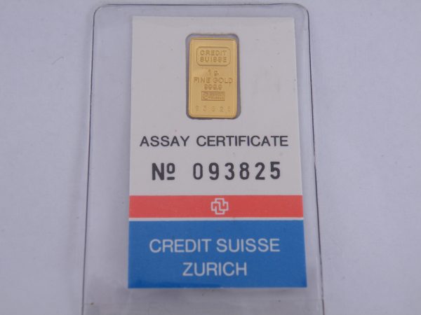 1 gram goudbaar Credit Suisse