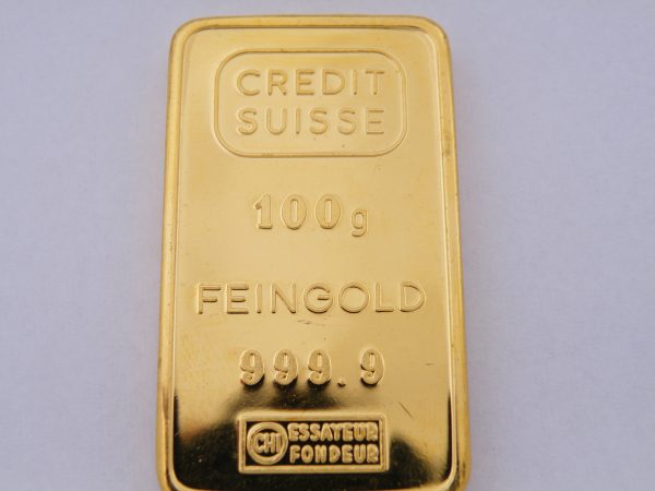 100 gram goud goudbaar Credit Suisse
