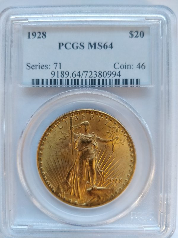 Saint Gaudens USA Liberty $ 20 twenty dollar 1928 in slab