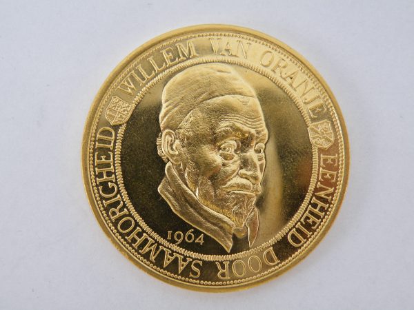 gouden penning Willem van Oranje 1964 Eenheid door saamhorigheid