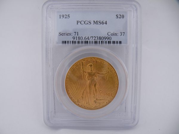 $ 20 Liberty twenty dollars gouden munt in slab 1925