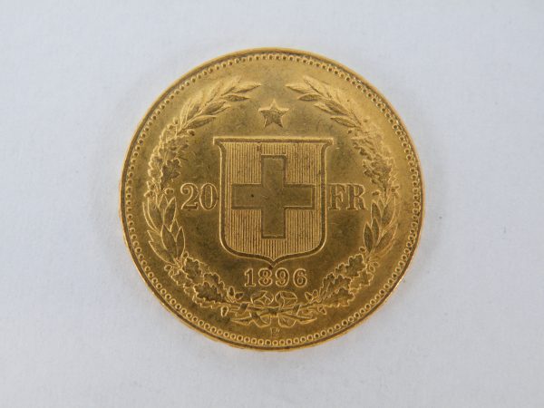 Gouden 20 francs Zwitserland 1896 Helvetia