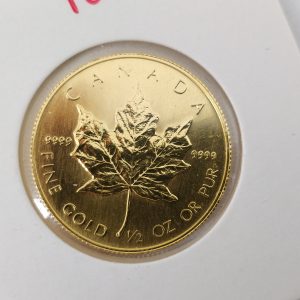 Gouden 1/2 oz Maple leaf gouden munt