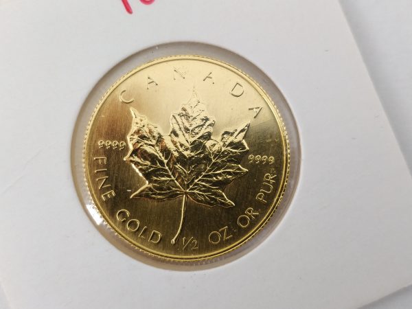 Gouden 1/2 oz Maple leaf gouden munt