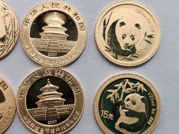 Gouden 1/25 oz Panda set China 2007