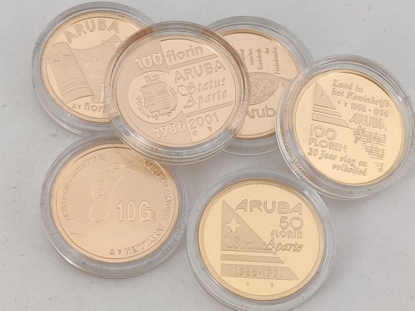 Gouden 6,72 gram munten Antillen en Aruba