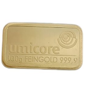 Goudbaar 100 gram Umicore geen certificaat