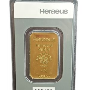 Goudbaar 20 gram Heraeus